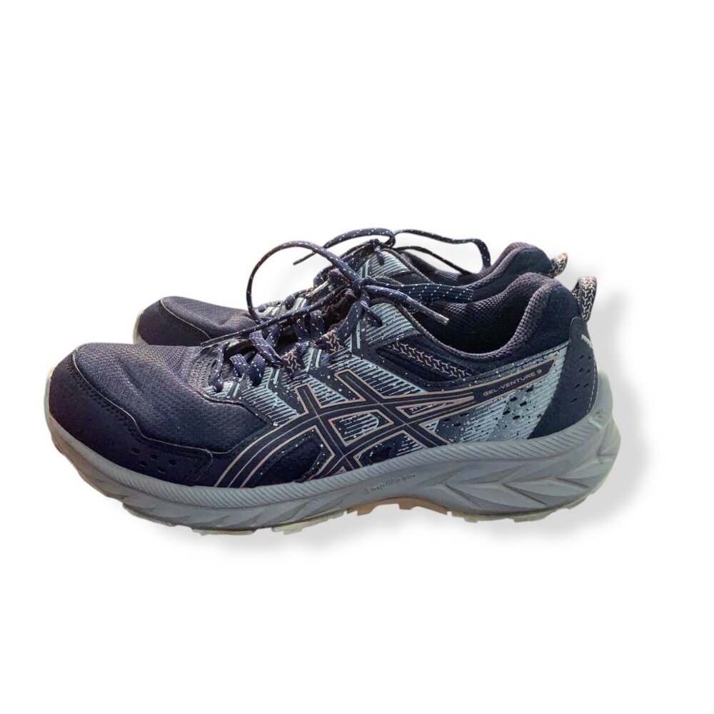 Asics Gel-Venture 9 Trail Running Shoes Size 8.5 Navy/Gray‎ Durable Gorpcore